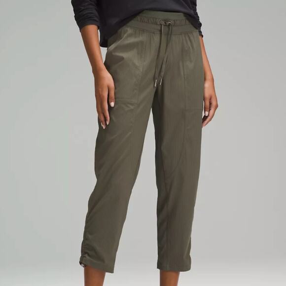 Lululemon Dance Studio Mid-Rise Cropped Pant, Army Green, Size 8 - Picture 1 of 9